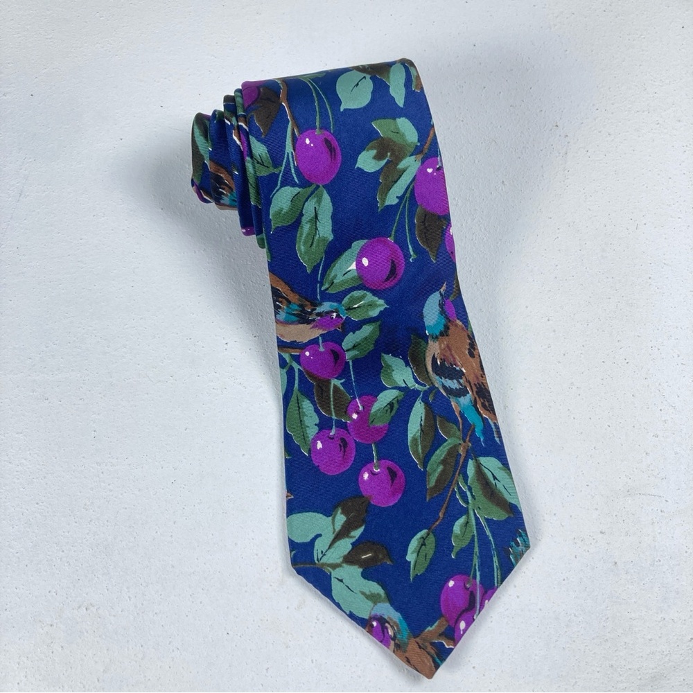 Vintage Don Loper Tie Beverlly  Hills 100% Silk Floral Men's USA